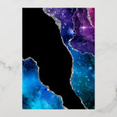 En Aluminium Galaxy Agate Quinceañera Foil Invitation (Verso)