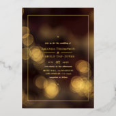En Aluminium Gold Bokeh Mariage Foil Invitation (Recto)