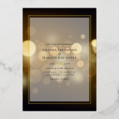 En Aluminium Gold Bokeh Mariage Foil Invitation (Recto)