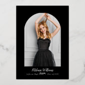 En Aluminium Gold Bow Graduation Invitation (Verso)