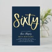 En Aluminium Gold Foil 60e anniversaire Invitation | Soixantièm (Debout devant)