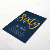 En Aluminium Gold Foil 60e anniversaire Invitation | Soixantièm (Rotation)