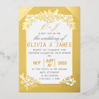 En Aluminium Gold Foil Wedding Invitation Premium Foil