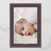 En Aluminium Gold Frame Cross Christening Photo Invitation (Verso)
