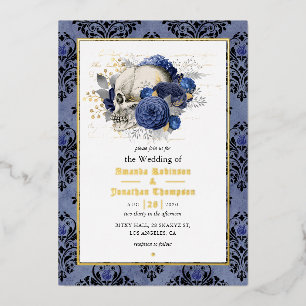 En Aluminium Gold Gothique Floral Mariage Foil Invitation