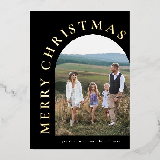 En Aluminium Gold Greeting Arch Foil Invitation (Recto)