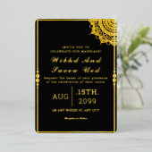 En Aluminium Gold Luxury Invitation Card Gold Foil Vector (Debout devant)