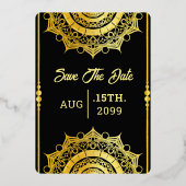 En Aluminium Gold Luxury Invitation Card Gold Foil Vector (Verso)