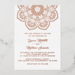 En Aluminium Gold Mandala Mariage Foil Invitation