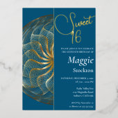 En Aluminium Gold Sweet 16 Invitation (Recto)