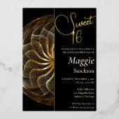 En Aluminium Gold Sweet 16 Invitation (Recto)