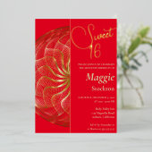 En Aluminium Gold Sweet 16 Invitation (Debout devant)