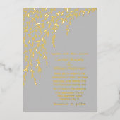En Aluminium Gold Willows Gris Mariage Foil Invitation (Recto)