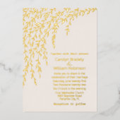 En Aluminium Gold Willows Ivory Mariage Foil Invitation (Recto)