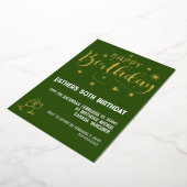En Aluminium Golden Script Anniversaire Foil Invitation (Rotation)