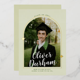En Aluminium Graduation Arc Artistique Foil Invitation