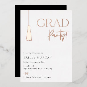 En Aluminium Graduation Tassel Grad Party Foil Invitation