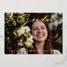 Graduation Tassel Script Photo Invitation