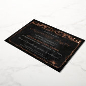En Aluminium Halloween Spider Web Rose Gold Foil Invitation (Rotation)