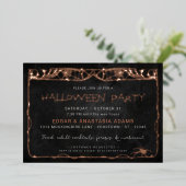 En Aluminium Halloween Spider Web Rose Gold Foil Invitation (Debout devant)