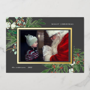 En Aluminium hiver floral photo vacances foin invitation