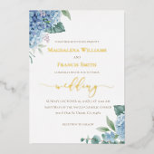 En Aluminium Hydrangea aquarelle | Invitation de mariage (Recto)