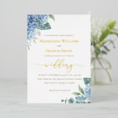 En Aluminium Hydrangea aquarelle | Invitation de mariage (Debout devant)