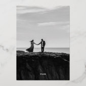 En Aluminium Initiales Élégantes Invitation de Mariage Raffinée (Verso)