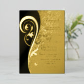 En Aluminium Inspiration Gold Filigree Foil Invitation (Debout devant)
