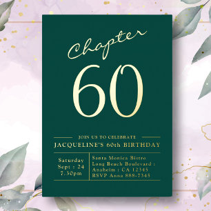 En Aluminium Invitation 60e anniversaire Green Gold Foil