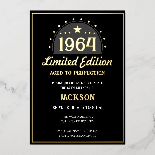 En Aluminium Invitation 60th Birthday Limited Edition (Recto)