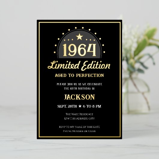 En Aluminium Invitation 60th Birthday Limited Edition (Debout devant)