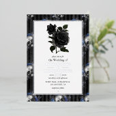 En Aluminium Invitation à huile Mariage gothique argenté (Debout devant)