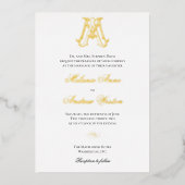 En Aluminium Invitation à huile Monogramme AM ou monogramme MA (Recto)