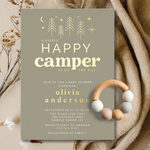 En Aluminium Invitation à la Baby Shower Happy Camper