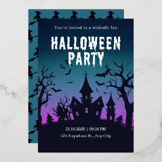 En Aluminium Invitation à la fête de nuit d'Halloween