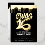 En Aluminium Invitation à la poupée Swag 16 Anniversaire<br><div class="desc">Cette Invitation de Drippin Swag 16 Anniversaire Foil est parfaite pour célébrer votre ado évanoui !</div>