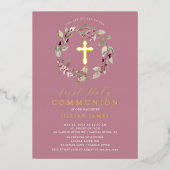 En Aluminium Invitation à la Première Communion de la Réunion É (Recto)