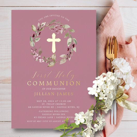 En Aluminium Invitation à la Première Communion de la Réunion É
