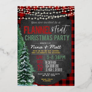 En Aluminium Invitation à la soirée de Noël Flannel et Frost