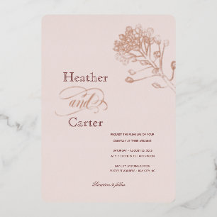 En Aluminium Invitation à l'huile botanique rose Pearl