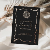 En Aluminium Invitation à l'huile d'anniversaire du bal Disco