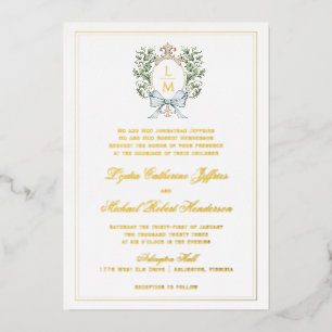 En Aluminium Invitation à l'huile de monogramme de poitrine de
