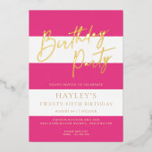 En Aluminium Invitation à l'huile rose chaude (Recto)