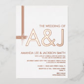 En Aluminium Invitation Abstrait Mariage  Line Foil (Recto)