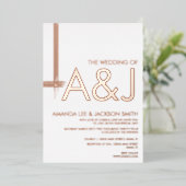 En Aluminium Invitation Abstrait Mariage  Line Foil (Debout devant)