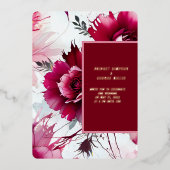 En Aluminium invitation abstraite de feuille mariage rose rose  (Recto)