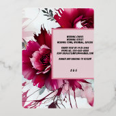 En Aluminium invitation abstraite de feuille mariage rose rose  (Verso)