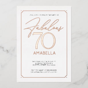 En Aluminium Invitation anniversaire 70 ans élégante et fabuleu