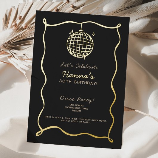 En Aluminium Invitation Anniversaire Feuille de Disco Ball